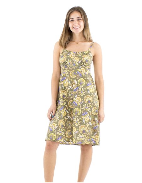 Robe coton bretelles élastique dos imprimé Iris