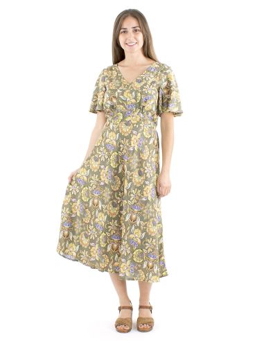 Robe viscose manches courtes imprimé Iris