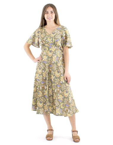 Robe viscose manches courtes imprimé Iris