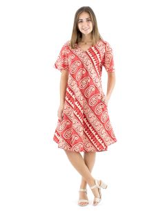 Robe coton block manches courtes biais