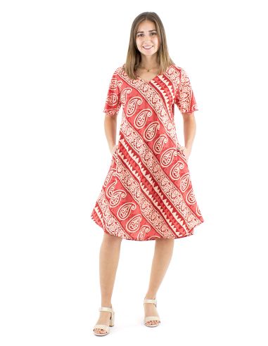 Robe coton block manches courtes biais