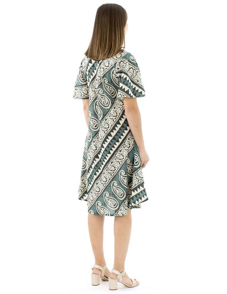 Robe coton block manches courtes biais