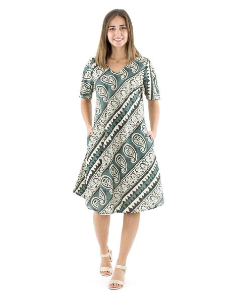 Robe coton block manches courtes biais