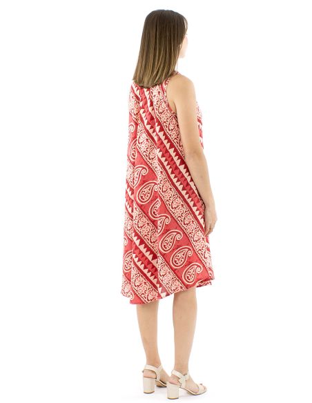 Robe coton block sans manches biais