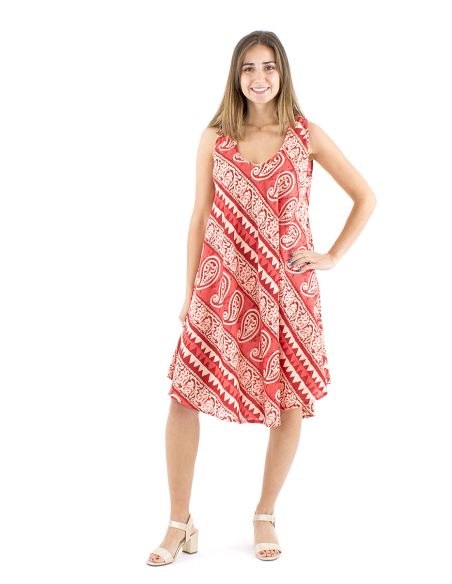 Robe coton block sans manches biais