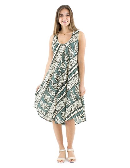 Robe coton block sans manches biais