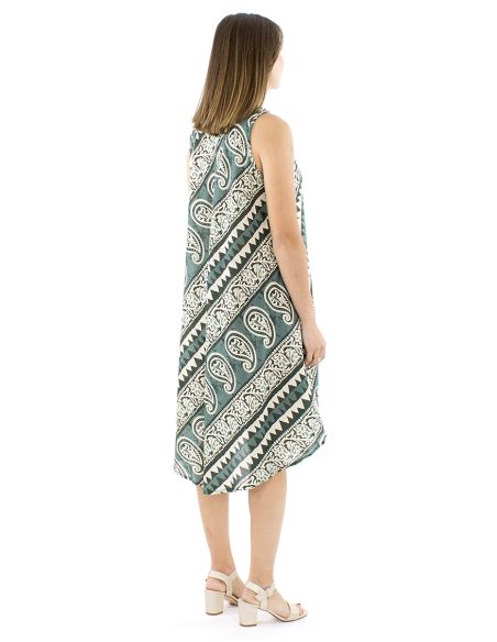 Robe coton block sans manches biais