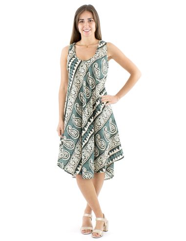 Robe coton block sans manches biais