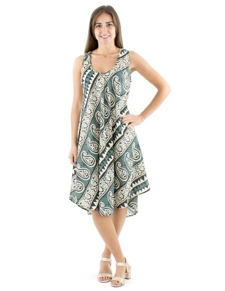 Robe coton block sans manches biais