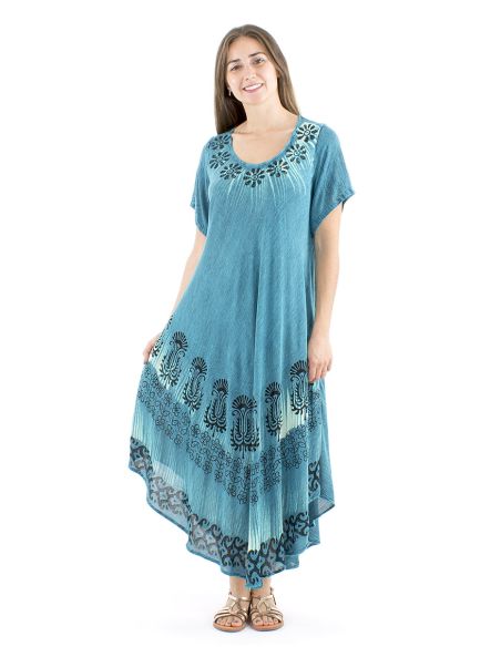 Robe viscose crêpe umbrella manches courtes 120cm