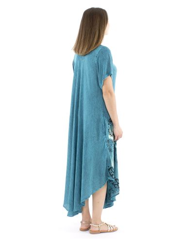 Robe viscose crêpe umbrella manches courtes 120cm