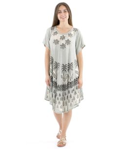 Robe viscose crêpe umbrella manches courtes 98cm 2