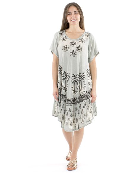 Robe viscose crêpe umbrella manches courtes 98cm