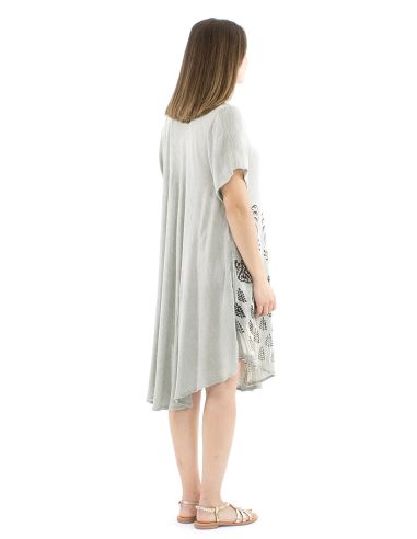 Robe viscose crêpe umbrella manches courtes 98cm