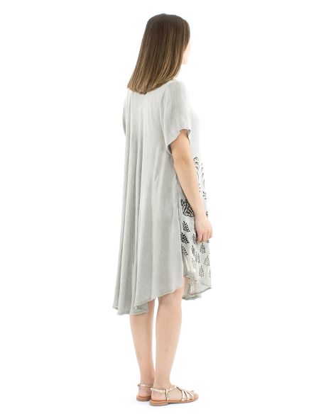 Robe viscose crêpe umbrella manches courtes 98cm