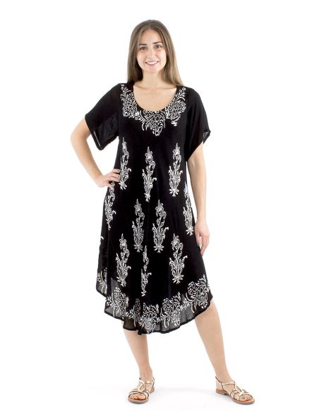 Robe viscose crêpe umbrella manches courtes 98cm