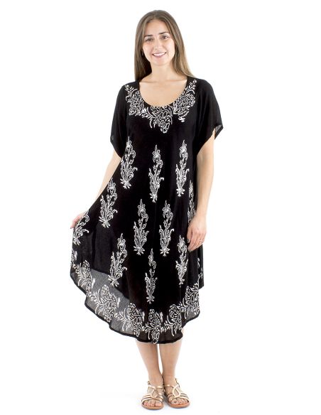 Robe viscose crêpe umbrella manches courtes 98cm