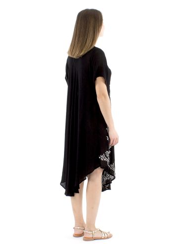 Robe viscose crêpe umbrella manches courtes 98cm