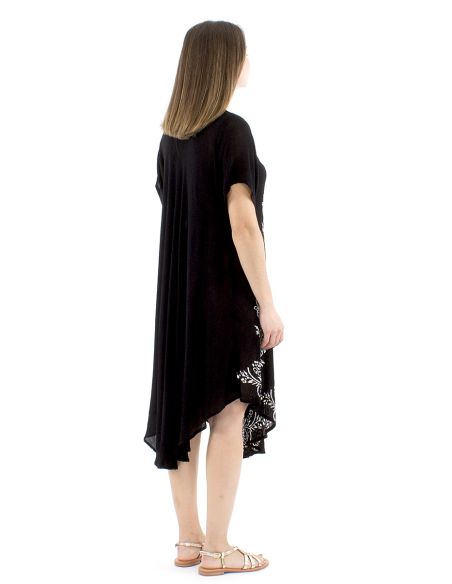 Robe viscose crêpe umbrella manches courtes 98cm