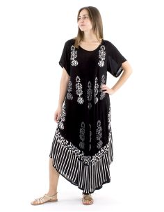 Robe viscose crêpe umbrella manches courtes 120cm