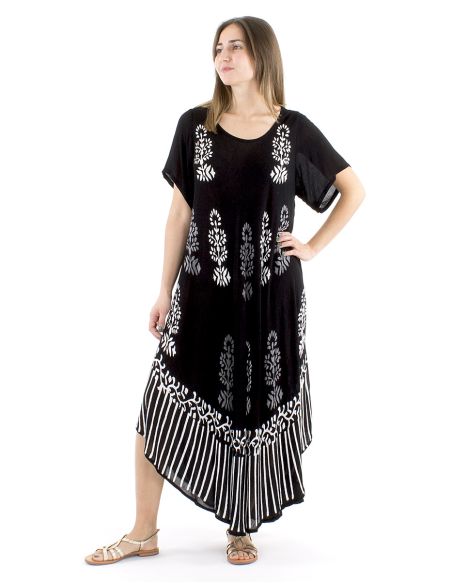 Robe viscose crêpe umbrella manches courtes 120cm