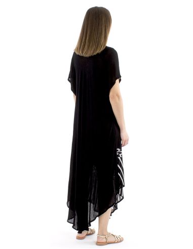 Robe viscose crêpe umbrella manches courtes 120cm