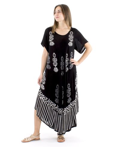 Robe viscose crêpe umbrella manches courtes 120cm