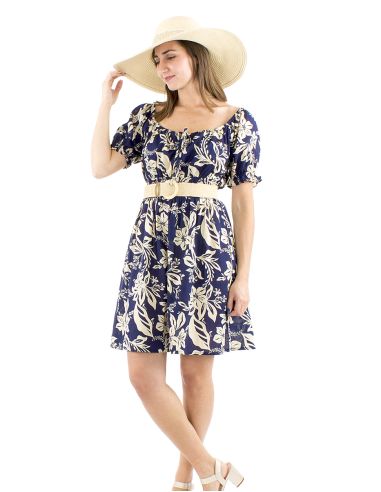 Robe coton manches courtes imprimé Althea