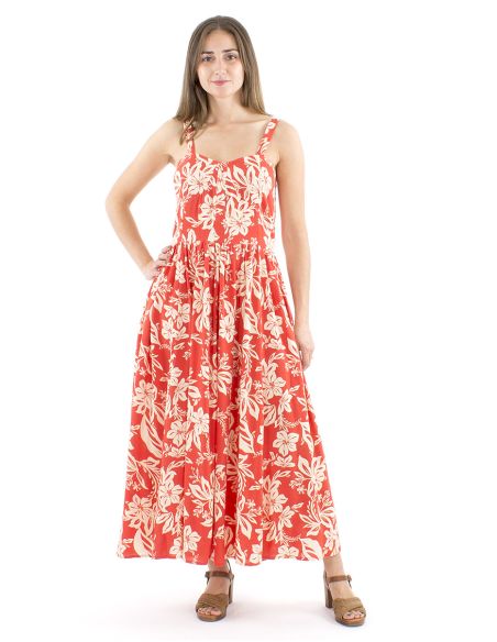 Robe viscose bretelles larges imprimé Althea