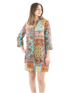 Robe tunique coton voile imprimé Makala 2