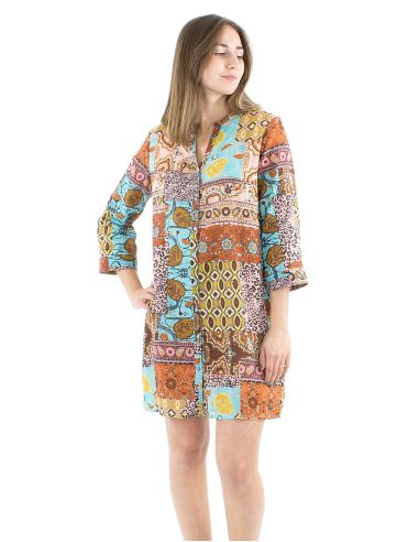 Robe tunique coton voile imprimé Makala