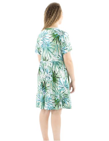 Robe viscose manches courtes imprimé Palma