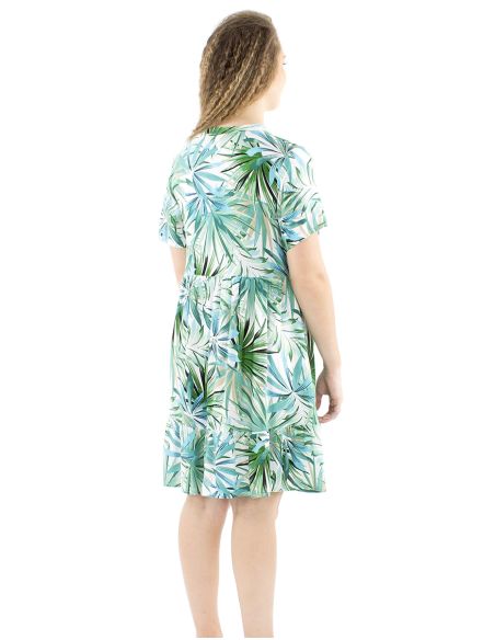 Robe viscose manches courtes imprimé Palma