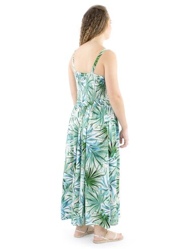 Robe viscose bretelles larges imprimé Palma