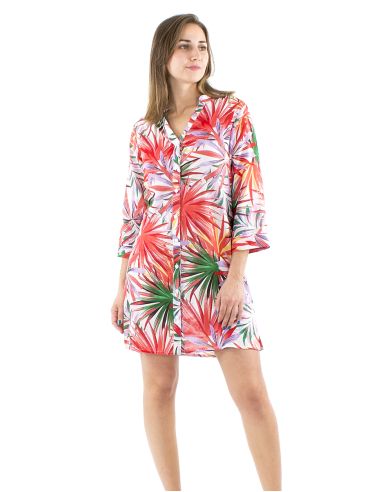 Robe tunique voile coton imprimé Palma