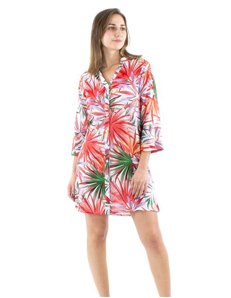 Robe tunique voile coton imprimé Palma