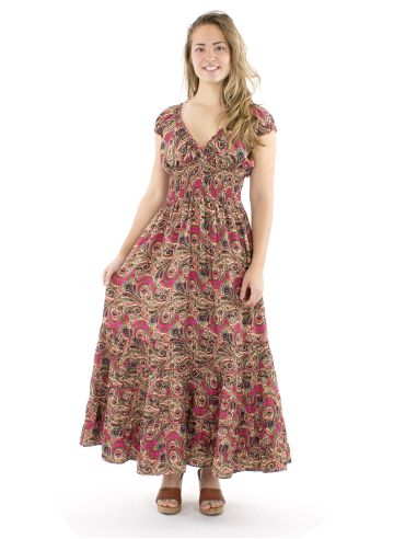 Robe polyester longue sari élastique