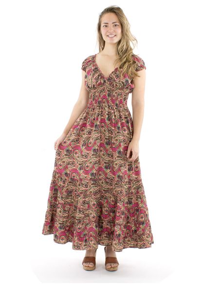 Robe polyester longue sari élastique