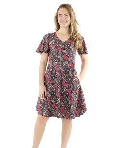 Robe polyester sari biais manches courtes