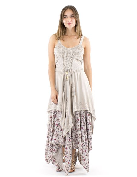 Robe viscose SW princesse brodée bas pointes