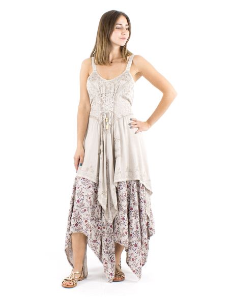 Robe viscose SW princesse brodée bas pointes