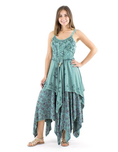 Robe viscose SW princesse brodée bas pointes