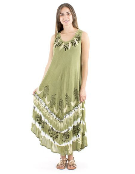 Robe viscose crêpe sans manches SW 120cm