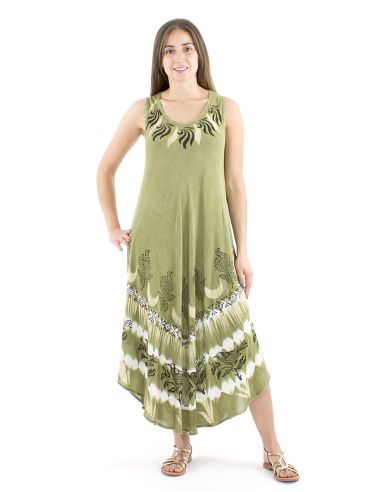 Robe viscose crêpe sans manches SW 120cm