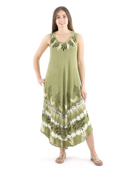 Robe viscose crêpe sans manches SW 120cm