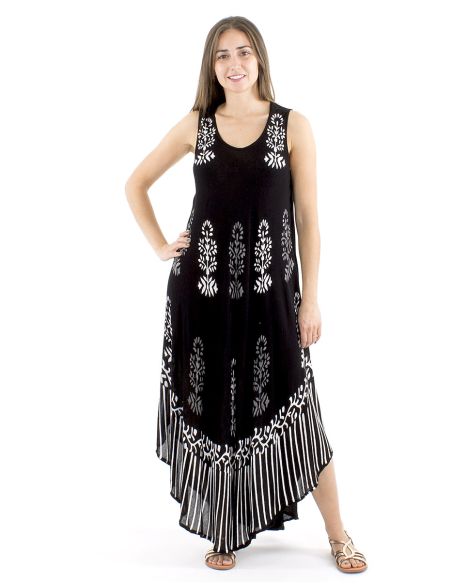 Robe viscose crêpe sans manches 120cm