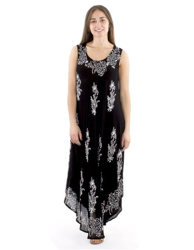 Robe viscose crêpe sans manches 120cm