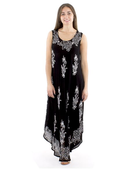 Robe viscose crêpe sans manches 120cm