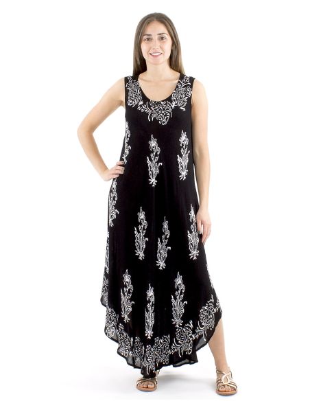 Robe viscose crêpe sans manches 120cm