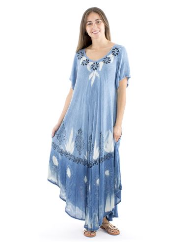 Robe viscose crêpe manches courtes SW 120cm